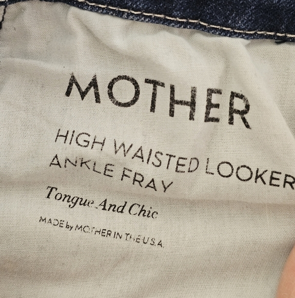MOTHER High Waisted Looker Ankle Fray High Rise Dark Blue Skinny Jeans 26 - Picture 9 of 11